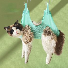 Cat Grooming Hammock Cat Grooming nail cutting anti scratch bite fixed bag bath Trimming Restraint Bag Pet dog groominghammock hanging Pet Suppli (Color: Green Send, size: 20-30KG)