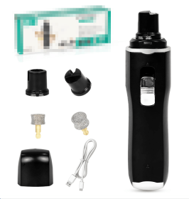 Dog Nail Grinder,2 Speed Electric Rechargeable Dog Nail Trimmer,Quiet and Low-Vibration Pet Nail Grinder (Color: Black-525)